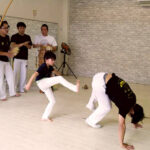 カポエイラをしているところ